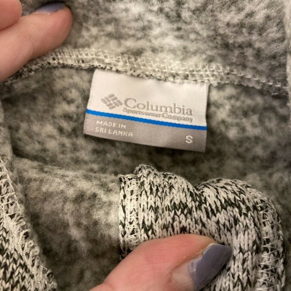 COLUMBIA Women's Small Soft Hoodie 1/4 Button Sweatshirt Sweater Gray - Picture 4 of 6